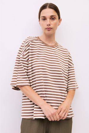 The Max Top | Striped Boxy Elbow Tee