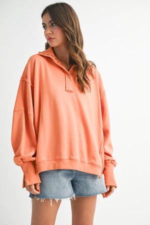 AEMI+CO Women's Sweatshirt CLAY / S Tamika Henley Sweatshirt 9115FKD5