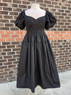 AUREUM Women's Dresses 00-need title/description - 252 POPLIN MIDI DRES - AB1918 - black