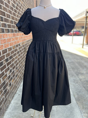 AUREUM Women's Dresses 00-need title/description - 252 POPLIN MIDI DRES - AB1918 - black