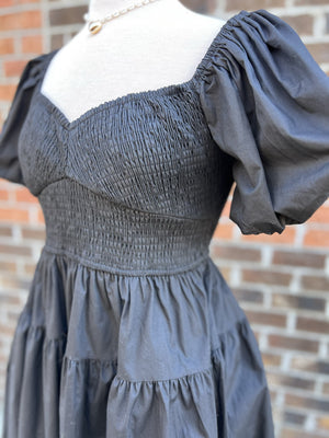 AUREUM Women's Dresses 00-need title/description - 252 POPLIN MIDI DRES - AB1918 - black