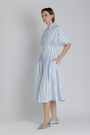 AUREUM Women's Dresses Striped Pleated Midi Dress