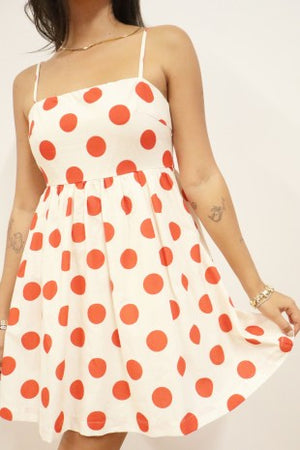 BAILEY ROSE Women's Dress Polka Dot Babydoll Mini Dress