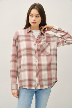 Be Cool LA 22-Women's Woven Top 1 - take pics 222 CLASSIC PLAID LS