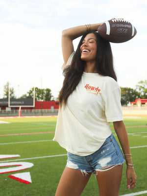 CHARLIE SOUTHERN Women's Top Charlie Southern Howdy Football Tee