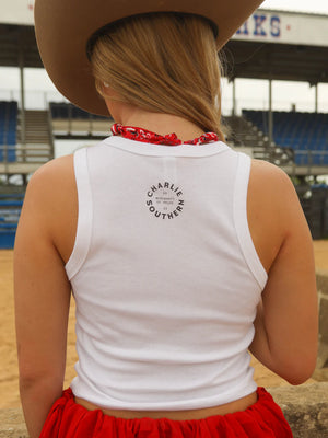 CHARLIE SOUTHERN Women's Top Charlie Southern USA Tank || David's Clothing