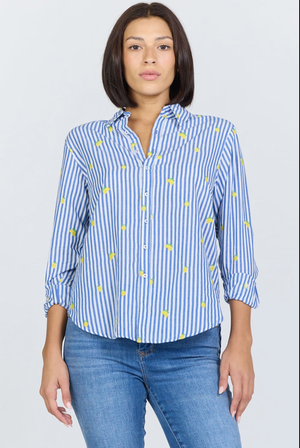 DEAR JOHN DENIM Women's Top Dear Lolita Blue Lemon Embroidery Shirt