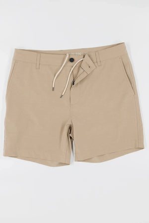 DEVIL DOG Mens Shorts Devil Dog Hybrid Short 6" - Sand || David's Clothing