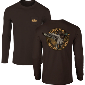 DRAKE CLOTHING CO. Men's Tees CHOCOLATE BROWN / S Drake Circle Mallard Long Sleeve T-Shirt DT9813CBR