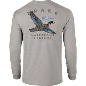 DRAKE CLOTHING CO. Men's Tees WIND CHIME / S Drake Retro Wood Duck Long Sleeve T-Shirt DT9811WNC