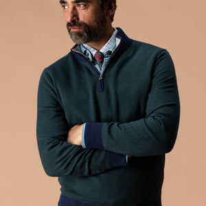 DUCKHEAD Men's Sweaters Duck Head Ridley Cotton Cashmere 1/4 Zip Sweater