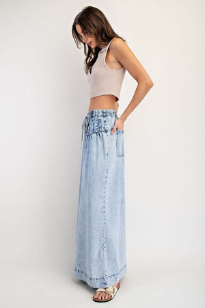 ee:some Women's Jeans Mineral Washed Pleated Wide Leg Pants || David's Clothing