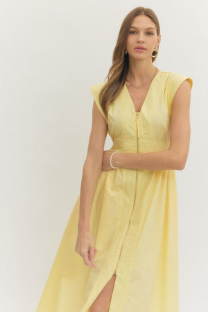 ENTRO INC Women's Dresses Smock Waist Zip-Front Cap Sleeve Midi Dress