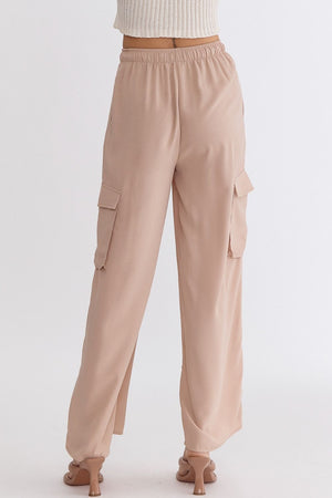 ENTRO INC Women's Pants High Waisted Utility Wide Leg Pants || David's Clothing