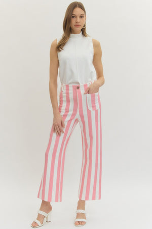 ENTRO INC Women's Pants Striped Flare Pants