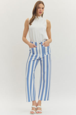 ENTRO INC Women's Pants Striped Flare Pants