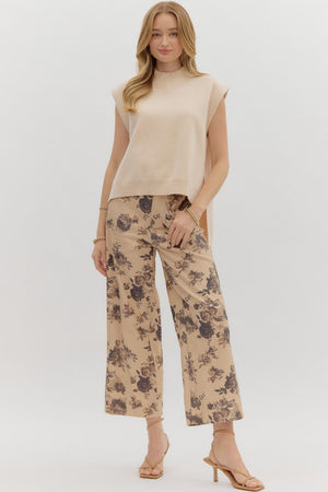 ENTRO INC Women's Sweaters Knit Mock Neck Muscle Tee Sweater Top