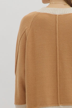 ENTRO INC Women's Sweaters Solid sweater knit long sleeve pullover top