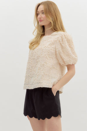 ENTRO INC Women's Top Textured Bow Tie Back Top || David's Clothing