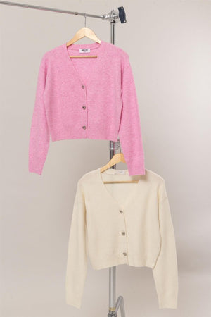 HYFVE INC. Women's Sweaters Heart Button Cardigan || David's Clothing