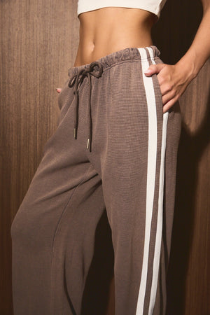 LELIS COLLECTION Women's Pants Side Stripe Thermal Wide Leg Lounge Pants