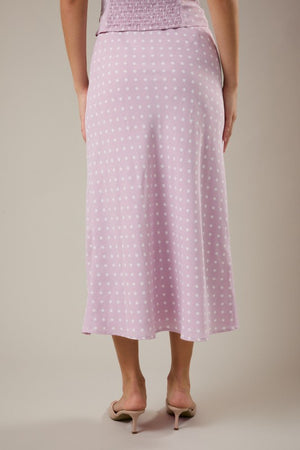 LELIS COLLECTION Women's Skirts Polka Dot Mid Rise Maxi Skirt