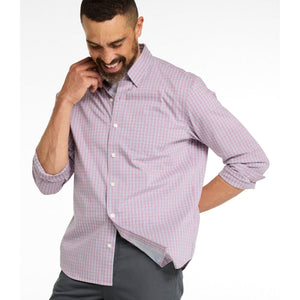 LL Bean 11-Mens Woven Shirt L.L.Bean Men's Comfort Stretch Performance® Shirt, Long-Sleeve, Slightly Fitted Untucked Fit, Plaid