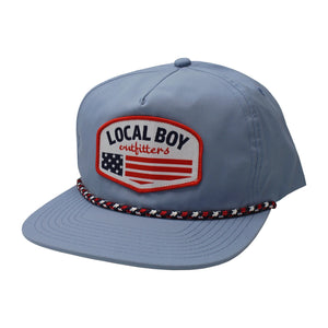 LOCAL BOY OUTFITTERS Men's Hats STONE BLUE Local Boy Flag Badge Low-Profile Rope Hat L3000304STB