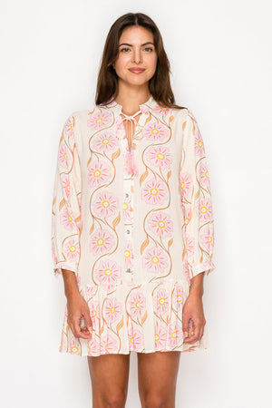 MEET ME IN SANTORINI Women's Dresses Floral Swirl Short Dress