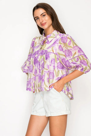 MEET ME IN SANTORINI Women's Top Aphrodites Garden Blouse