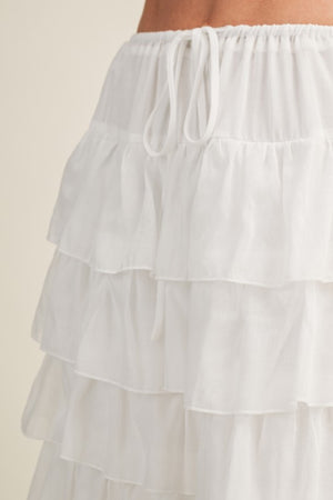 MUSTARD SEED Women's Skirts Tiered Ruffle Drawstring Waist Skirt