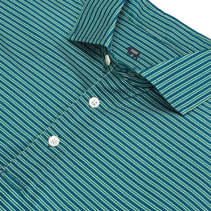 ONWARD RESERVE Men's Polo Onward Reserve Trophy Stripe Performance Pique Polo - Blue Wing Teal