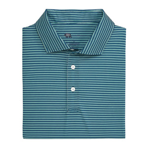 ONWARD RESERVE Men's Polo Onward Reserve Trophy Stripe Performance Pique Polo - Blue Wing Teal