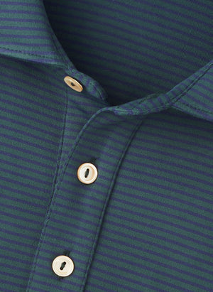 PETER MILLAR Men's Polo Peter Millar Lyons Stripe Performance Jersey Long-Sleeve Polo