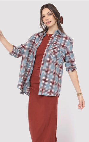 SADIE AND SAGE Top Sadie And Sage Flannel Cure Button Up Top