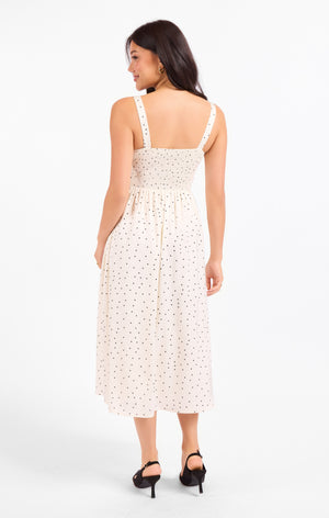 SADIE AND SAGE Women's Dresses Sadie And Sage Letters Home Polka Dot Midi Dress