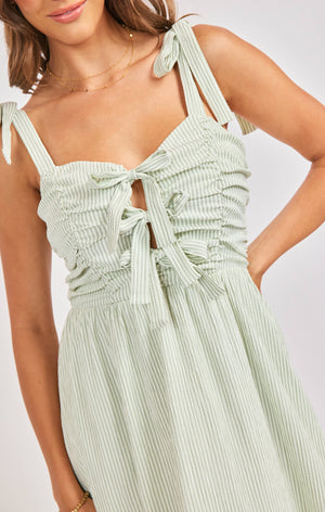 SADIE AND SAGE Women's Dresses Sadie and Sage See Me Stripe Bow Midi Dress