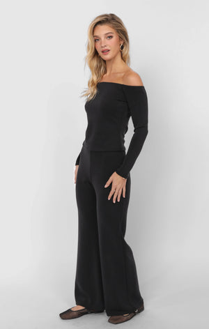 SADIE AND SAGE Women's Pants Sadie And Sage Hustle Knit Wide Leg Pants