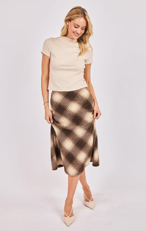 SADIE AND SAGE Women's Top Sadie and Sage Anthem High Neck S/slv Knit Top || David's Clothing