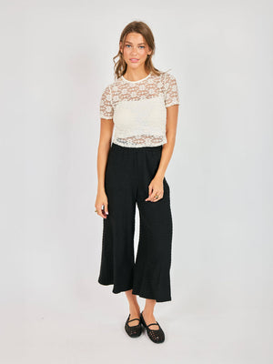 SADIE AND SAGE Women's Top Sadie and Sage Letters Lace Tee