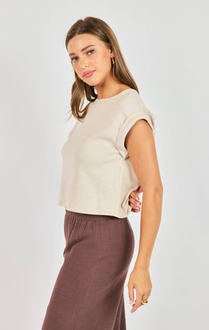 SADIE AND SAGE Women's Top Sadie And Sage Locket Cuffed Sleeve Tee