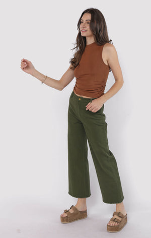 SADIE AND SAGE Women's Top Sadie And Sage Ronan Mock Neck Ruched Knit Tank