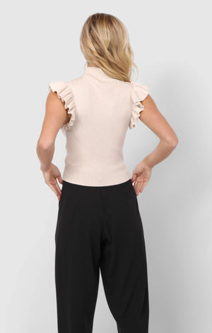 SADIE AND SAGE Women's Top Sadie And Sage Tiffany Mockneck Ruffle Tank Sweater