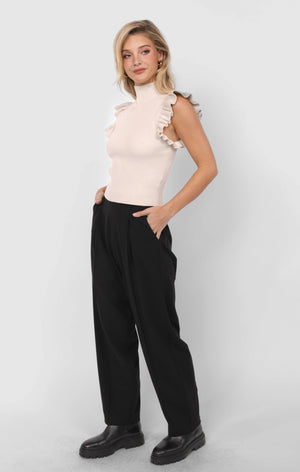 SADIE AND SAGE Women's Top Sadie And Sage Tiffany Mockneck Ruffle Tank Sweater