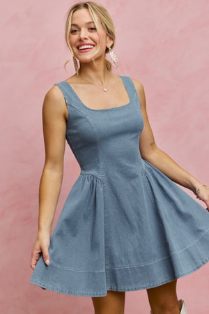 SO ME Women's Dresses Denim Fit And Flare Mini Dress