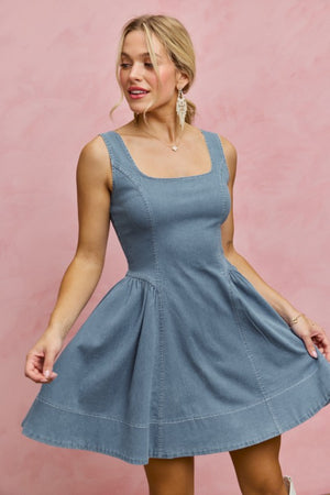 SO ME Women's Dresses Denim Fit And Flare Mini Dress