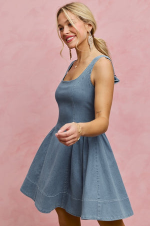 SO ME Women's Dresses Denim Fit And Flare Mini Dress