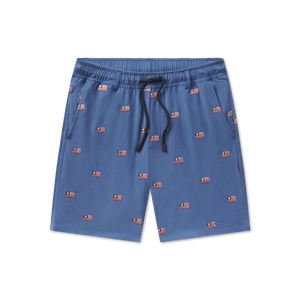 SOUTHERN MARSH COLLECTION Boy's Shorts Southern Marsh Youth Southernclassics Swim Trunk - Chambray Flags