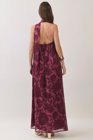 TCEC Women's Dresses Floral Print Scarf Maxi Dress