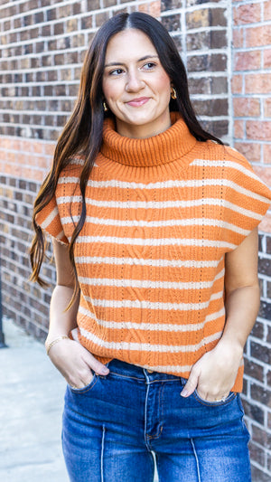 THML Women's Sweaters Turtleneck Stripe Vest || David's Clothing